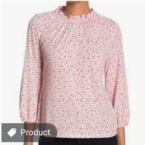 Adrianna papell  valentine hearts print sleeves blouse top